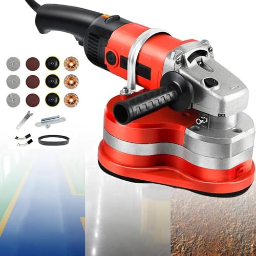 FJYAWEN Lijadora De Suelo Portátil De 3800 W con Control De 6 Velocidades, Lijadora De Suelo Portátil De Tres Cabezales, Pulidora De Suelos, Pulidora De Cemento, Pulidora De Suelos Withoutrod