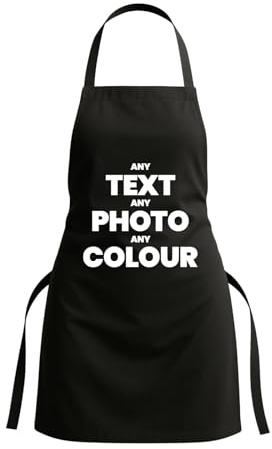Belarte Custom Apron for Adults – Personalised Cooking, BBQ & Craft Apron, Unisex One Size Gift for Men & Women (Black)