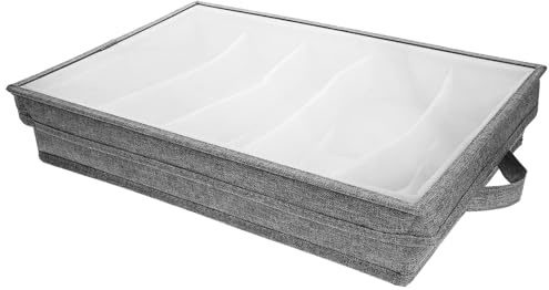 BAZEITFLOW Organizer Posate con Divisori e Scomparti Scatola Porta Posate Trasparente con Copertura Rimovibile Custodia Multiuso per Cucina Soggiorno e Camera Design Minimalista e Funzionale