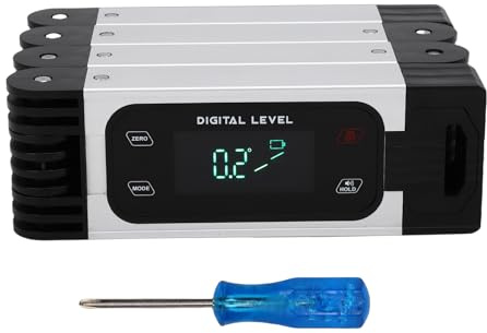 Fafeicy Livella Digitale Pieghevole da 60 Cm, Cercatore Angolare a Goniometro a 4 Sezioni con Ampio Display Chiaro e Potente Magnete, per Angoli Scale Installazione Armadietti per la