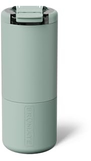 BrüMate Strova 18oz 100% Leakproof Insulated Coffee Mug | Ceramic-Lined Interior | Built-In Silicone Sleeve for Travel | Locking Flip Lid (Sage)