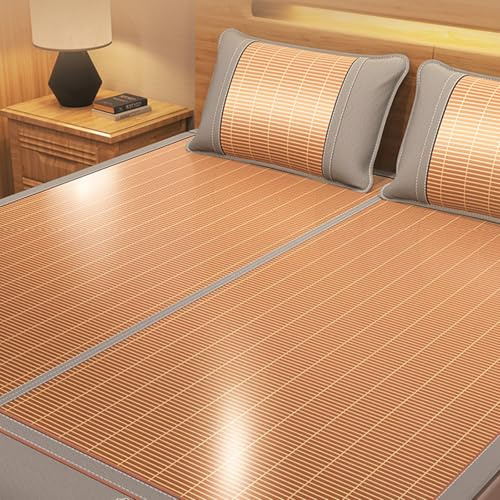 Colchoneta De Bambú Refrescante For Dormir, Suave Y Transpirable Colchón De Bambú Plegable, Estera De Enfriamiento Tejida De Ratán, Esterilla De Cama Natural Para(120*195 cm/47.24*76.77in)