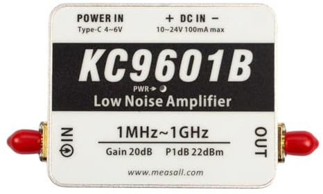 Prterver Amplificador de Bajo Ruido KC9601B de 1 A 1000 MHz, Módulo de Alta Linealidad, Fuente de Alimentación Tipo C de Alta Ganancia de 21 DB.