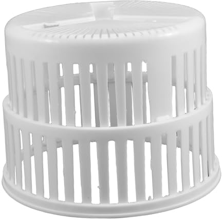Foldable Spin Dryer Basket Replacement for Small Portable Washer | Plastic, White Finish, 16.00x16.00x12.00cm Size, Drainage Holes, Compact for Travel and Small Apartments