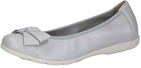 CAPRICE Damballerinaskor av läder med rosett, jeans, 41 EU