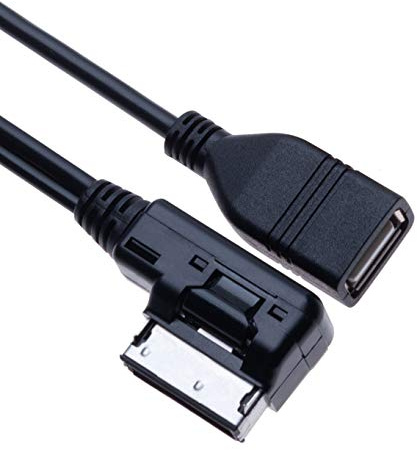 Keple AMI MDI to USB Female Music Media Interface Cable Adapter | Compatible with Audi A6L Q5 Q7 A8 S5 A5 A4L A3 VW Volkswagen Tiguan GTI CC Magotan Skoda Fabia Octavia vehicle radio | 1m