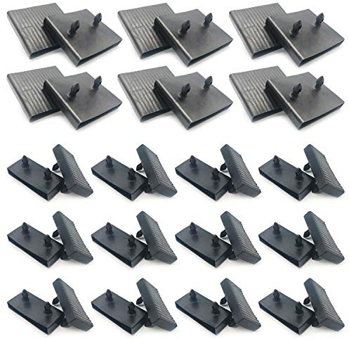Jiehaojia 12 x Lattenrost-Halter, 24 x Seitenleistenhalterungen (63 mm x 9 mm innen), Kunststoff-Bettlattenhalter-Sets, für Einzel- und Doppelbetten, Verbindungszubehör (schwarz)