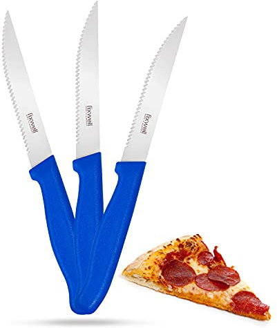 Fixwell® - Cuchillo multiusos azul I afilado universal para pizza, panecillos y demás – muy duradero, inoxidable, apto para lavavajillas y alimentos | 100% fabricado en Alemania desde 1955
