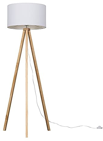MiniSun | Modern Light Wood Tripod Design Floor Lamp with a White Drum Shade | Floor Lamps & Torchieres, Home Décor & Improvement Essential
