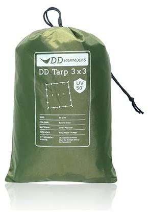 DD Tarp UV50+, 3 x 3 cm, vert bâche à toit de tente avec protection UV