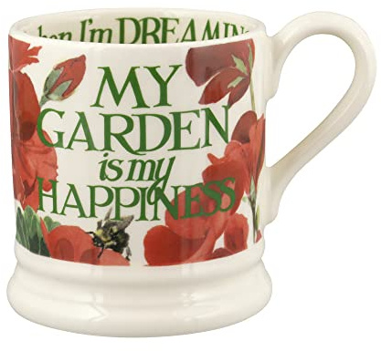 Emma Bridgewater große Tasse 1/2 Pint, Keramik Kaffeetasse groß - Steingut Tasse, Cappuccino, Latte, Kaffee, Teetasse - Schöne Tassen, Geburtstagsgeschenk - Kaffeebecher My Garden Is My Happiness