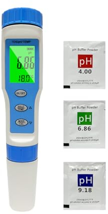Ueomul pH Messgerät 3 IN 1 mit TDS Temperatur, Multi-Parameter Pool pH Tester 0,01 Auflösung hohe Genauigkeit wasserdicht IP67 Wasserqualität Meter mit automatischer Temperaturkompensation
