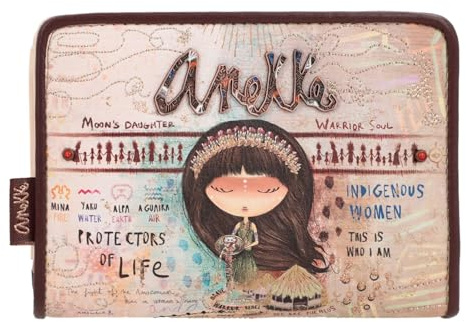 Anekke Mittelgroße Damengeldbörse mit RFID-Schutz - Geldbörse aus Kunstleder mit Zungenverschluss und Reißverschluss - Damen Accessoires und Accessoires - 14 x 10 x 3 cm, bunt, OneSize