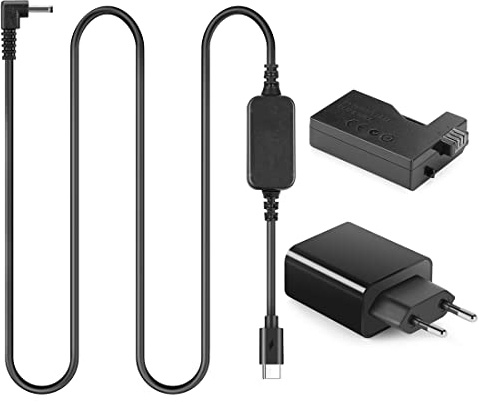 USB Typ-C Power Bank Kabel DR-E5 DC Koppler LP-E5 Dummy Akku PD Adapter Kit für Canon EOS Rebel XSi T1i 450D 500D Kiss F X2 X3