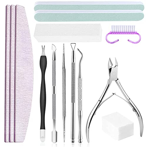 Lime, Buffer, e Tronchesino professionali per unghie, Spingi Cuticole Raschietto, Spazzola, Set per manicure e pedicure, adatto casa e salone