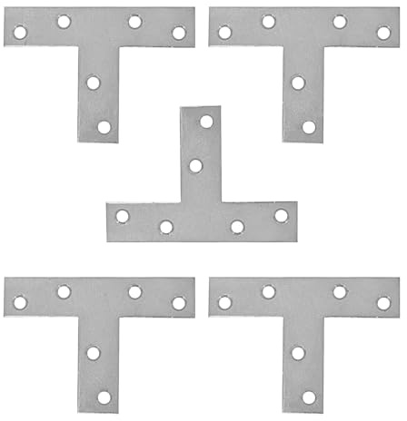 Evotrade Piastra a Forma di T Staffe Angolari Piatta, Staffa in Acciaio Inox, Supporto di Fissaggio, Piastra Angolare per Legno, Mobili, Tavolo, Letto 35x15x70 (Kit 20pz)