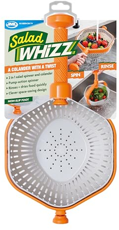 Salad WHIZZ - MYBO TV - Essoreuse à Salade et Passoire - Rince et Essore Rapidement - Idéale pour Fruits, Légumes et Salades - Design Astucieux - Facile à Ranger et à Utiliser