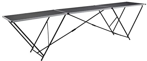 AUUIJKJF Klappbarer Beistelltisch aus MDF und Aluminium, 300 x 60 x 78 cm