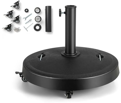 KOMFOTTEU Supporto per ombrellone con Ruote, per aste 38/48 mm, Base Mobile