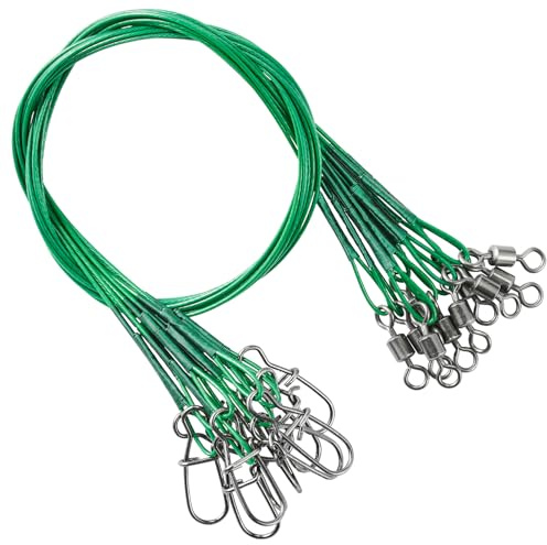 QISHUO Fishing Line Wire Leaders Lures High Strength Fishing Wire Leader Steel Rig Fishing Leaders Stainless Black Nickel, #2, 30lb, 7.8in, 40pcs