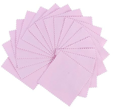 Beavorty 100stücke Mikrofaser Reinigungstücher Doppelseitig Weich Strapazierfähig Für Brillen Schmuck Silberputztuch Poliertuch Ohne Kratzer Rosa