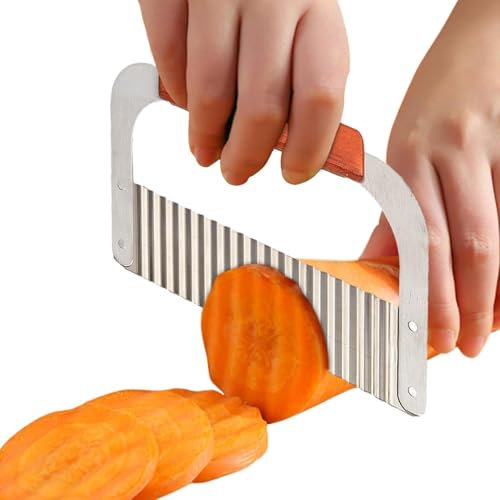 Dekorative Kantenschneider – Gemüseschneider aus Edelstahl, Kartoffelschneider mit Rüschen | Wellenschneider für frittierte Gemüsescheiben