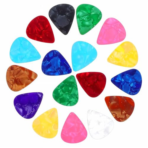 Tyqour 50 Stück Plektren Gitarre Plektrum mit 0,5mm Dicke, Celluloid Guitar Picks, Plättchen Für Gitarre, Gitarren Plektrum für Akustikgitarre, E-Guitar, Ukulele, Bass, Guitar Picks, Zelluloid