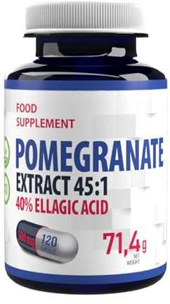 Hepatica Granatapfel Extrakt (Pomegranate) 22.500mg Äquivalent | 45:1 Extrakt (500mg) | 120 Vegane Kapseln | 45% Ellagsäure | Hochdosiertes Antioxidans | Laborgeprüft | GMP-zertifiziertes