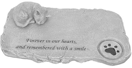 VANZACK Lápida Conmemorativa para Perros y Gatos Piedra De Resina Resistente Tamaño Pequeño Decoración Jardín Interior Recuerdo Mascotas