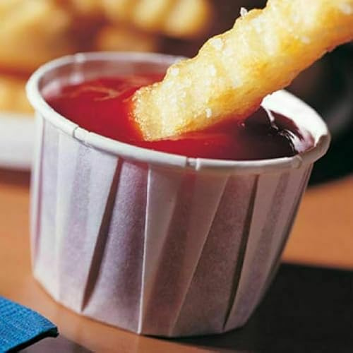 HOT BARGAINS 2oz Paper Souffle Cups, White Disposable Waxed Portion Cups for Condiments and Medicine, Pack of 1000