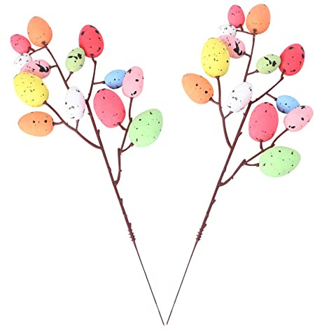 HOLIDYOYO 2 Pezzi Inserti Uova Colorate Macchie per Decorazioni da Te Artigianali per Bouquet e Allestimenti Floreali Primaverili