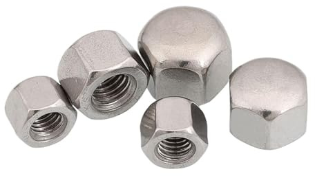 DeVow Dado a ghianda corto basso con decorazione esagonale in acciaio inossidabile M3 M4 M5 M6 M8 M10 M12 M14 M16 M20 304 DIN917(M12 (1Pcs))