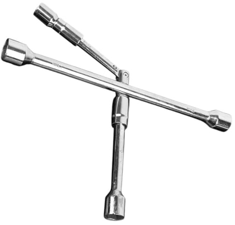 Hohopeti Chiave Croce Ruote Auto Pieghevole Vie con Impugnatura Ergonomica Chiave Bulloni Gomme Auto Compatta e Portatile per Manutenzione Pneumatici