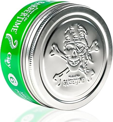 BARBERTIME Matte Clay Pomade No.6 – (150ml) Mattes Finish, Starker Halt & Frischer Apfelduft | Haarwachs mit Tonerde & Keratin | Wasserbasierte Styling-Pomade für Männer