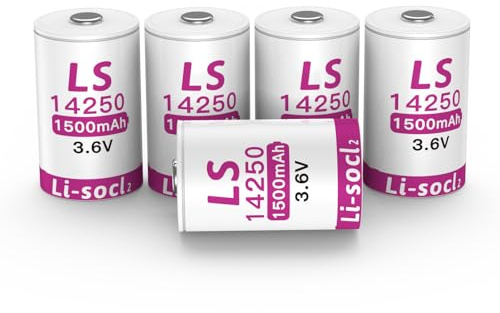 5 Stück LS14250 Akku, 1500mAh 3,6V 1/2 AA Lithium Batterie, ER14250 Batterien, Nicht-wiederaufladbar