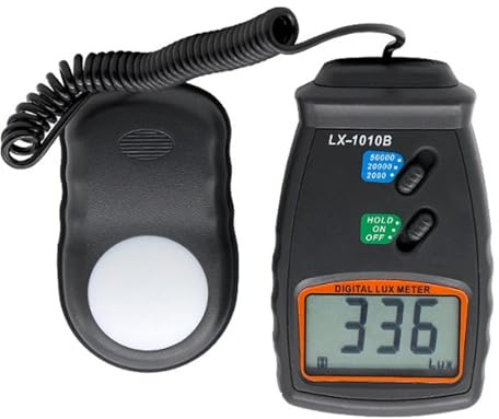 Misuratore di luce, LX1010B Illuminometro 3 Range Digital LCD 50.000 Lux Meter Fotometro Luce Luxmeter, Fotografia del misuratore di luce
