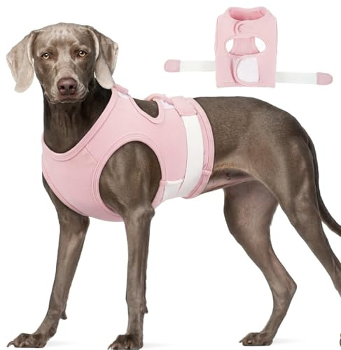 MIGOHI Dog Anxiety Vest Calming Shirt, Separation & Thunderstorm Anxiety Relief Jacket - Dog Soft Pressure Wrap for Fireworks, Grooming, Vet Visits - Breathable Calming Coat for Large Dogs, Pink XL