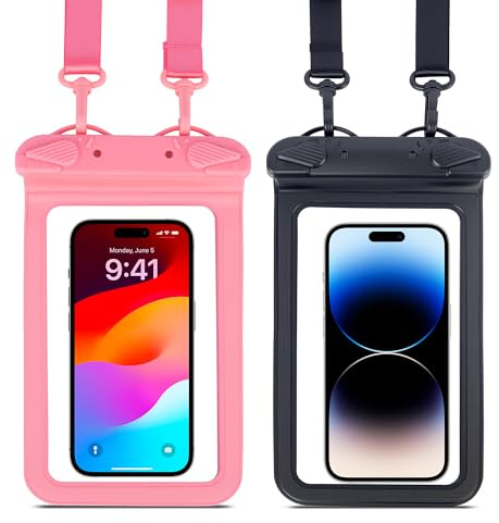 IPX8 Waterproof Phone Pouch Universal Cell Phone Dry Bag Patented Sealed Lock Lanyard Mobile Phone Case for Swimming Surfing Beach for iPhone 17 16 15 Samsung S26 S25 Huawei Xiaomi up to 8.9