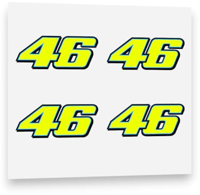 Valentino Rossi Aufkleber Gelb fluoreszierend 46 Vinyl Abziehbild 2013 (4 x 5cm)