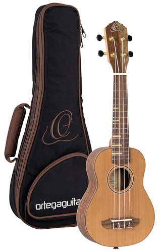 Ortega Guitars Timber Series Akustik Sopran-Ukulele - Zeder Natur | Nylonsaiten, Zederndecke & Walnuss-Korpus, Satin-Finish, inkl.Pro-Gigbag, RUTI-SO