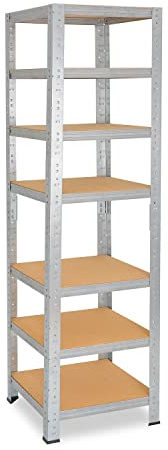 shelfplaza Home 230x50x50cm Schwerlastregal verzinkt mit 7 Böden x 125kg | Kellerregal · Lagerregal · Metallregal · Regale für Kellerraum · Steckregal · Abstellraum Regal