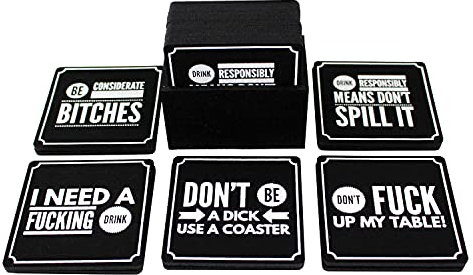 Summit One Lot de 10 Dessous de Verre Amusants pour Boissons (10,2 x 10,2 cm, 5 mm d'épaisseur) – Accessoires de Bar pour la Maison, Bar à Domicile, Dessous de Verre en Feutre Absorbant, Accessoires