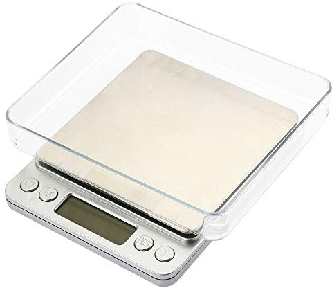 - Bilancia da cucina digitale, 500 g/0,01 g, mini bilancia da cucina elettrica, impermeabile, schermo LCD, in acciaio inossidabile, per gli ingredienti, gioielli