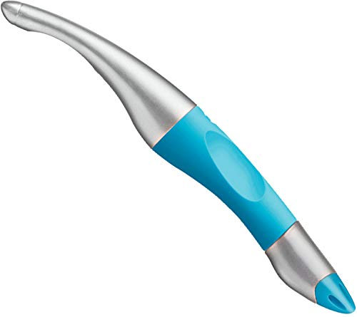 STABILO - Ergonomischer Tintenroller für Linkshänder - EASYoriginal metallic in neonblau/metallic - blau (löschbar) - inkl. Patrone