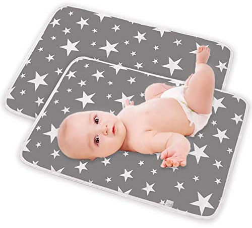 Bambino Fasciatoio Portatile 2 pezzi Tappetino per Cambio Bambino Pannolino Multifunzione Lavabile Impermeabile Neonato Materassino per Neonati Fasciatoio da Viaggio 50 x 70 cm
