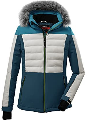 killtec Damen Funktionsjacke/Skijacke mit abzippbarer Kapuze und Schneefang - KSW 254 WMN SKI JCKT, dunkel türkis, 40, 37584-000