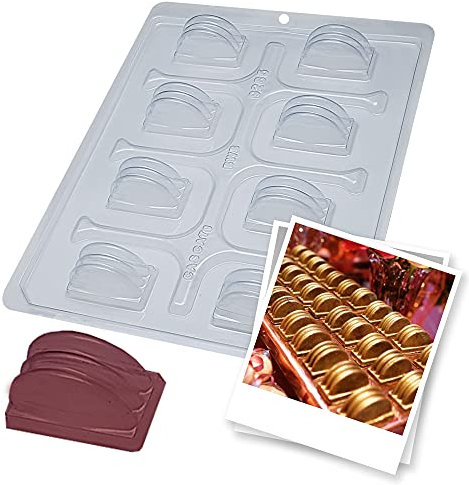 BWB 9285 Molde Especial 3 partes Macarons Forma con silicona para chocolate caliente de 8 Cavidades 7-22g Plástico PET Tridimensional Accesorios y utensilios de reposteria