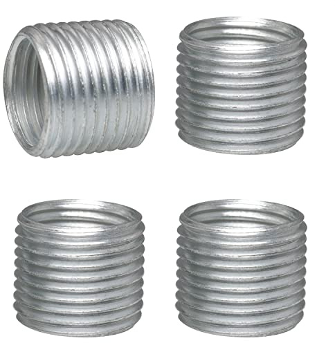 ITROLLE M10 to M12 Threaded Tube 4PCS 10mm M10 Female and M12 Male Allthread Allthread Hollow Threaded Rod Tubes Adapter Thread Sleeves Thread Extension Tool for Electrical Lamp Socket