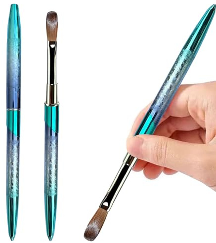 PCAORLEORS Kolinsky Nail Art Brush Acryl mit 100% reinem Nerzhaar und Aluminiumgriff, professioneller Gelpinsel zum Auftragen von Acryl Beauty (#6)