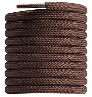 CCSOFTIME Round Brown Boot Laces,140cm Long Heavy Duty Boot ShoeLaces for Work Shoes Hiking Walking Boots and Trainers,4mm Replacement Thick Shoelaces for Womens Mens Kids(1Pair-Brown-140cm)